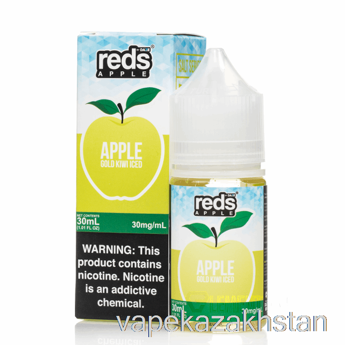 Vape Disposable ICED Gold Kiwi - Reds Apple E-Juice - 7 Daze Salt - 30mL 50mg